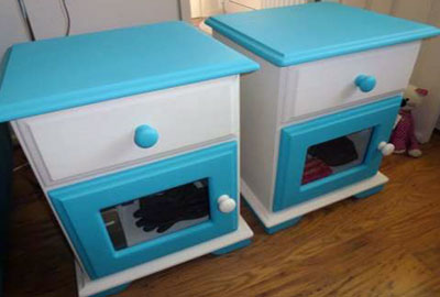 A pair of cabinets
